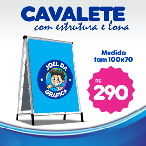Cavalete Promocional Estrutura Metálica Tamanho 70x100  Lona Front 440g 2 Faces 