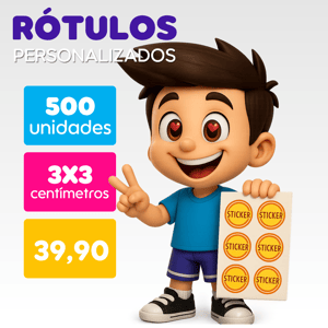 Rótulos e Etiquetas 500 unidades  3x3CM Adesivo Vinil 3x3cm  Brilho  