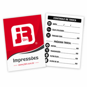 500 Adesivos Troca de Óleo - Personalizada com sua marca Vinil Transparente Espelhado Personalizado 4x1 Fosco Material Semi Corte em Cartela 