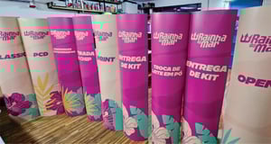 Totem Elíptico Papel 350g 50x180 4/0 fosco / brilho reto 