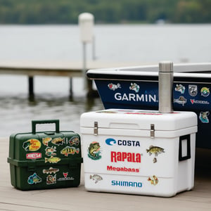 Combo Master Fishing Adesivo Vinílico 46x56cm 4x0 cores Brilho ou Fosco Corte Eletrônico Medida da cartela 46 x 56 cm