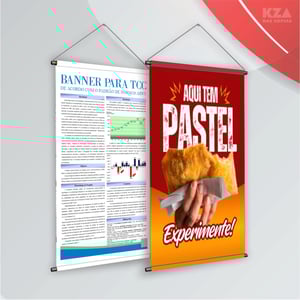 Banner Lona 280g  4x0 Brilho ou Fosco (Conforme disponibilidade em estoque) Madeira e cordinha 