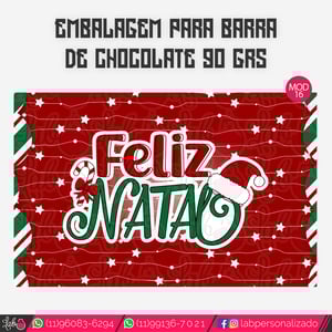 Adesivos para Barra de Chocolate 90 grs - Natal Fofinho