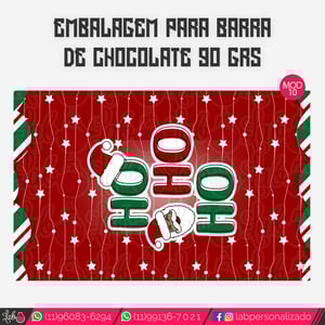 Adesivos para Barra de Chocolate 90 grs - Natal Fofinho