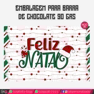 Adesivos para Barra de Chocolate 90 grs - Natal Fofinho