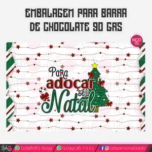 Adesivos para Barra de Chocolate 90 grs - Natal Fofinho