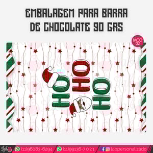 Adesivos para Barra de Chocolate 90 grs - Natal Fofinho