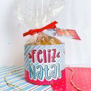 Kit com 3 Unidades de Cinta para Panetone - Natal Fofinho Couche 300 grs     