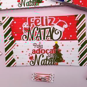 Adesivos para Barra de Chocolate 90 grs - Natal Fofinho Adesivo couche 115 grs     