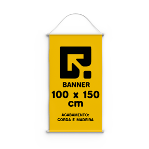 Banner 100x150cm 280g Bastão e Corda Lona 280g  4x0 Brilho Bastão e corda 
