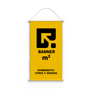 Banner M² 280g Bastão e Corda Lona 280g  4x0 Brilho Bastão e corda 