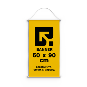Banner 60x90cm 280g Bastão e Corda Lona 280g  4x0 Brilho Bastão e corda 