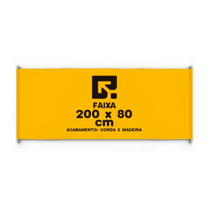Faixa 200x80cm 280g Lona 280g  4x0  Bastão/Ilhós 