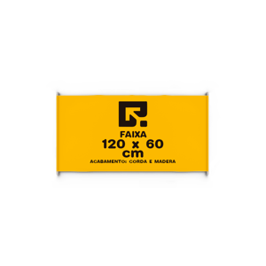 Faixa 120x60cm 280g Lona 280g  4x0  Bastão/Ilhós 