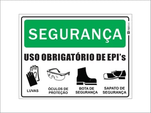 Placa Uso Obrigatório de EPIs 15x20cm c/ Dupla face PVC 1mm + UV 15x20cm 1x0   