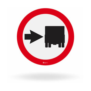 Placa Ônibus, Caminhões e Veículos de Grande Porte, Mantenham-se à Direita (R-27) ACM ou AÇO#18 com Refletivo Prismático 50x50 cm a 100x100 cm    