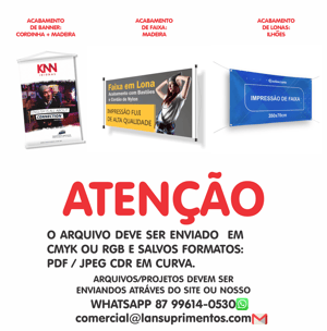 BANNER/FAIXA/LONA C/ ILHÓES M²