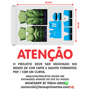SUBLIMAÇÃO TOTAL(90CM)IMPRESSÃO