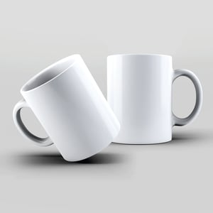 Caneca de Porcelana Branca Sublimática Porcelana Area de impressão: 21 x 9,5 cm  Resina para Sublimação Brilho 