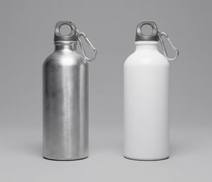 Garrafa de Alumínio | Modelo Mosquetão 600ml Alumínio 600ml - 21 x 7 cm  Resina para Sublimação Tampa de rosca com mosquetão Acompanha mosquetão e caixa individual