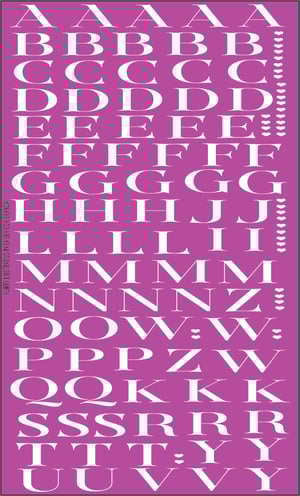 DTF UV 29X100 (1MTR) ARTE ALFABETO BRANCO