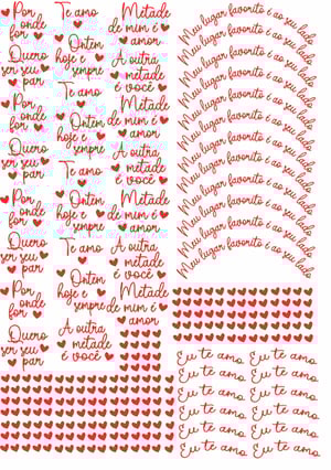 DTF UV 29X42 DIAS DOS NAMORADOS XÍCARAS PIRES V2 DTF UV 29X42 4x4 VERNIZ  