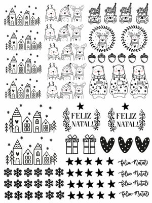 DTF UV 29X21 NATAL MINIMALISTA DTF UV 29X21 4x1 VERNIZ  