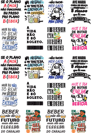 DTF UV 29x21CM FRASES BUTECO 5CM DTF UV 29X21CM  VERNIZ  