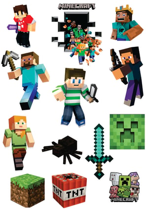 DTF UV 29x21CM MINECRAFT DTF UV 29X21CM  VERNIZ  