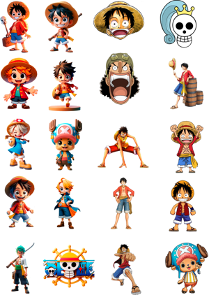 DTF UV ONE PIECE PERSONAGENS 29X21 DTF UV 29X21CM  VERNIZ  