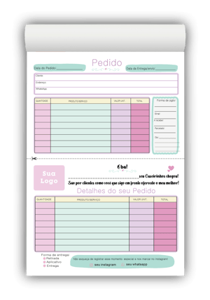 Bloco de Pedido Confeitaria