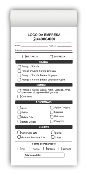 Comandas Bares e Restaurantes