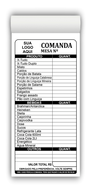 Comandas Bares e Restaurantes