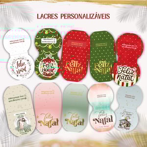 Lacres de Natal Personalizáveis - 40und Adesivo vinil resistente Tamanho 8x4cm   Já recortado 