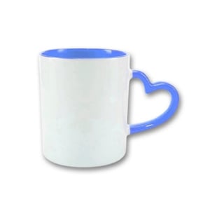 Caneca Branca 325ml Interna e Alça Coração Colorido
