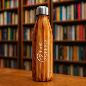 Garrafa Com Tampa em Aço Inox - Amadeirado - 750Ml