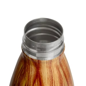 Garrafa Com Tampa em Aço Inox - Amadeirado - 750Ml