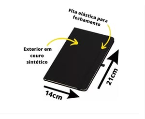 Caderneta Moleskine com Suporte para Caneta - com Pauta - 14x21cm