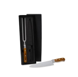 Conj. Faca e Garfo Premium em Madeira / Inox - 2 Peças