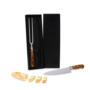 Conj. Faca e Garfo Premium em Madeira / Inox - 2 Peças
