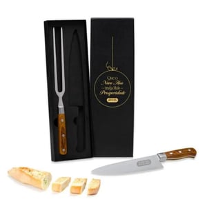 Conj. Faca e Garfo Premium em Madeira / Inox - 2 Peças