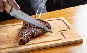 Conj. para Churrasco em Bambu / Inox / Madeira - 3 Peças
