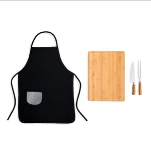 Conj. Para Churrasco Premium em Bambu / Madeira / Inox - 4 Peças