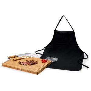 Conj. Para Churrasco Premium em Bambu / Madeira / Inox - 4 Peças