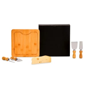 Conj. para Queijo em Bambu / Madeira / Inox - 5 Peças