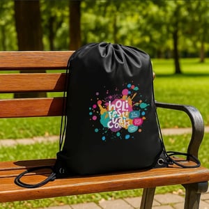 Mochila Sacola em Nylon 190D - Preta - 42X32Cm