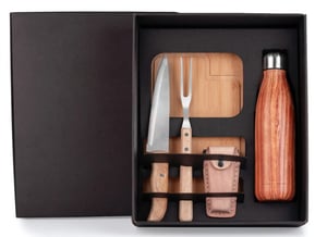 Kit Churrasco - Garrafa, Canivete E Bainha - 6 Peças