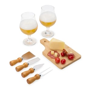 Kit Dia do Médico - Conjunto Para Queijo / Cerveja - 7 Pçs