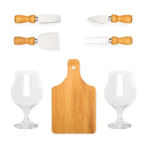 Kit Dia do Médico - Conjunto Para Queijo / Cerveja - 7 Pçs