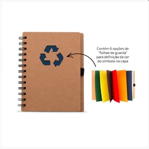 Caderno Ecológico com Símbolo Reciclado
